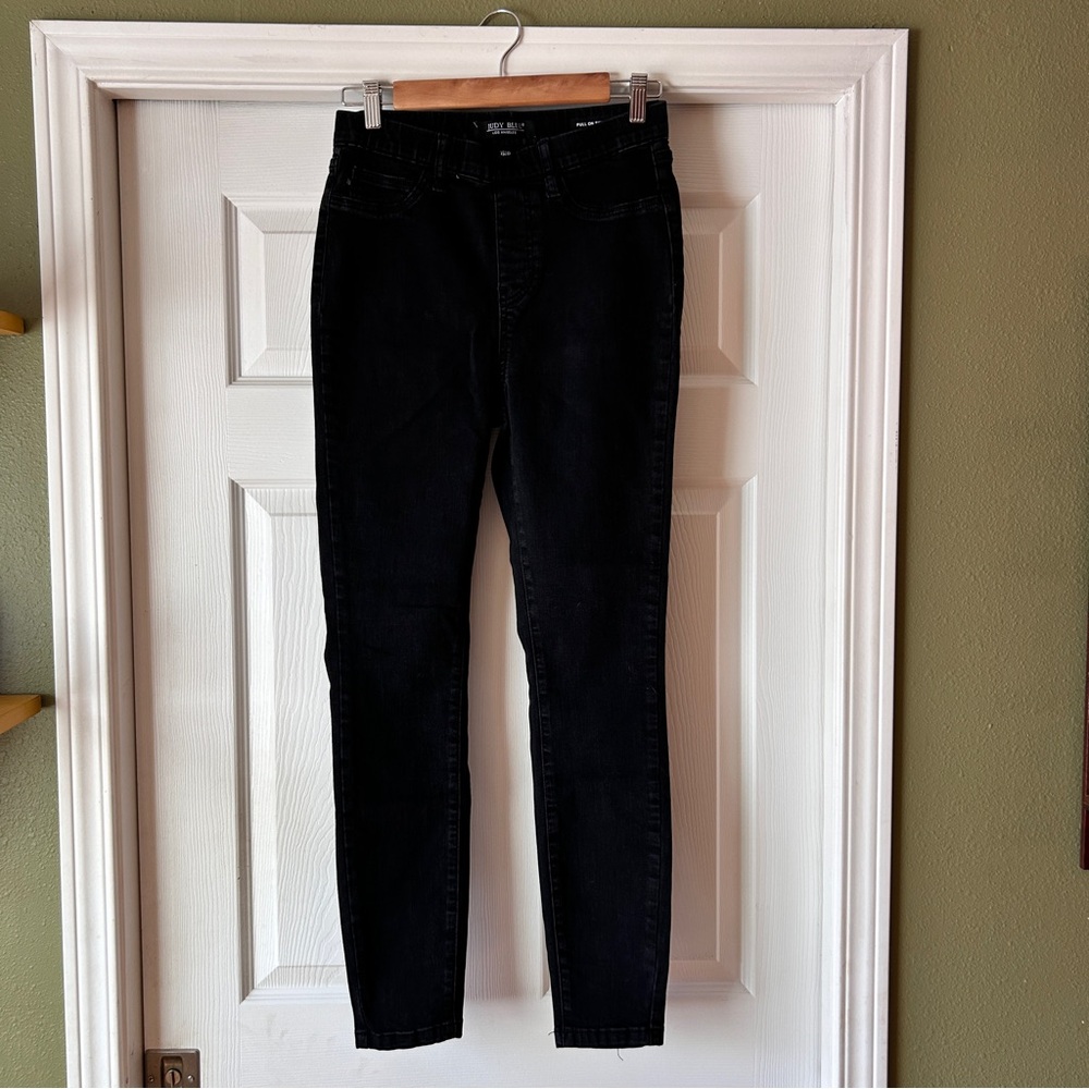 Judy Blue Black Denim Pull On Skinny Jeans Stretch 7/28